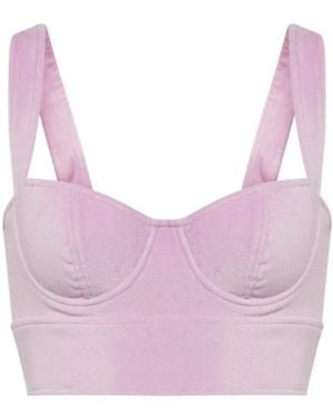 Alex Perry Cole Corduroy Bustier Top - Pink