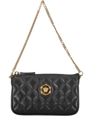 Versace Zippered Shoulder Bag - Black