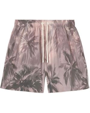 Palm Angels Sunset Palms Drawstring Swim Shorts - Multicolour