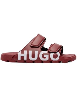 BOSS Double Buckle Logo Slippers - Multicolor