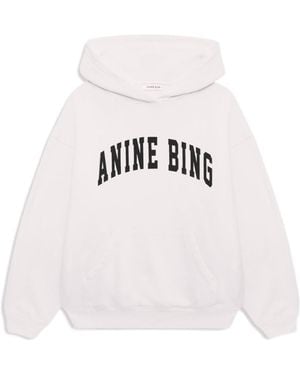 Anine Bing Logo Hoodie - White