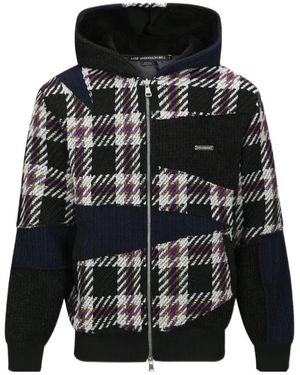 ANDERSSON BELL Patchwork Zip-Up Hoodie - Black