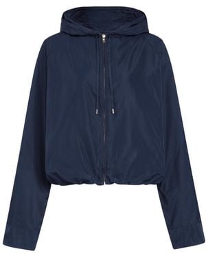 Alaïa Alaïa Hooded Zip-Up Jacket - Blue