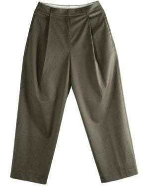 Amomento Wool Blend Pleated Casual Pants - Green