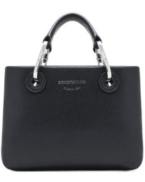 Emporio Armani Logo Lettering Top Handle Bag - Black