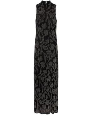 Veronica Beard Sylven Beaded Georgette Maxi Dress - Black