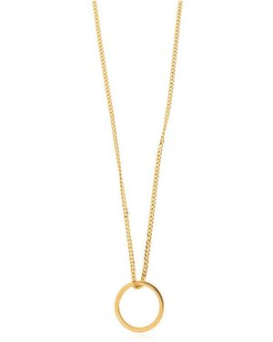 MM6 by Maison Margiela Ring-Pendant Curb-Chain Necklace - Metallic