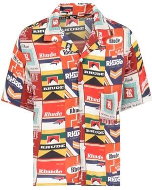 Rhude Cigarette Printed Short-Sleeved Shirt - Red