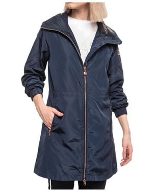 Emporio Armani Logo Long Casual Jacket - Blue