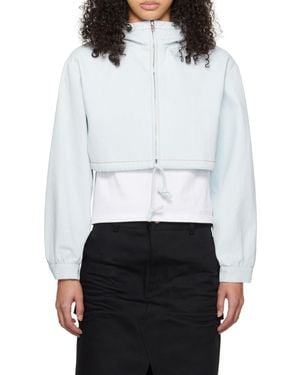 we11done Cropped Hooded Jumper - White