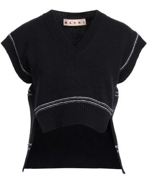 Marni Two-Tone Wool Knit Short Sleeve - Black