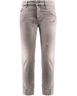 DSquared² Low-Rise Distressed Jeans - Grey