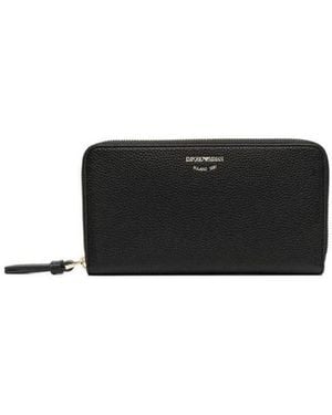 Emporio Armani Zipped Leather Purse - Black
