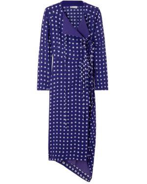 Tory Burch Printed Wrap Dress - Blue