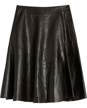 Our Legacy Waltz Leather Midi Skirt - Black