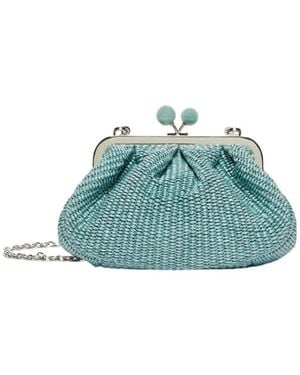 Weekend by Maxmara Pasticcino Woven Shoulder Bag - Blue