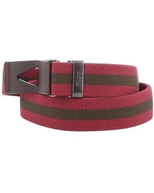 Tod's Striped Snap-Buckle Belt - Purple