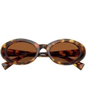 Miu Miu Round Sunglasses - Brown