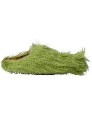 Marni Fussbett Round Toe Slip-On Mules - Green