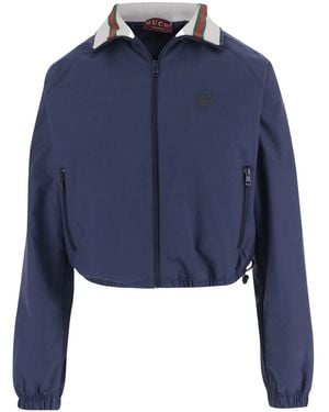 Gucci Striped Collar Jacket - Blue