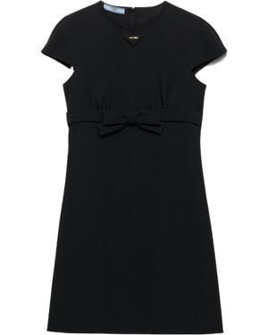 Prada Sablè Compact Short Dress - Black