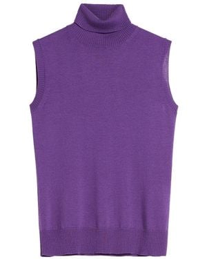 Sportmax High Neck Sleeveless Jumper - Purple