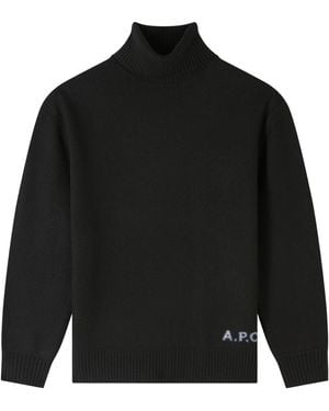 A.P.C. Turtleneck Long-Sleeved Sweater - Black