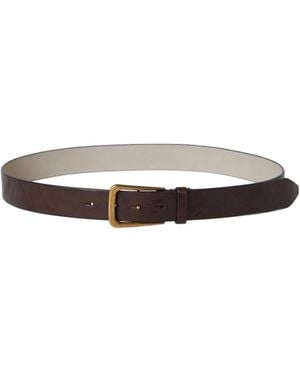 Brunello Cucinelli Buckle-Fastened Pointed-Tip Belt - White