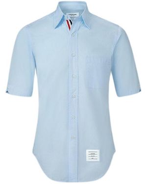 Thom Browne Short Sleeve Buttoned Shirt - Blue