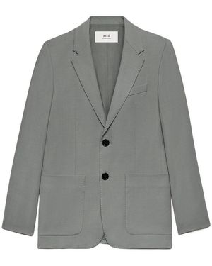 Ami Paris Tailored Single-Breasted Blazer - Grey