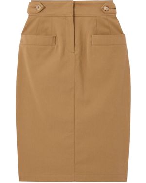 Chloé Twill Midi Skirt - Natural