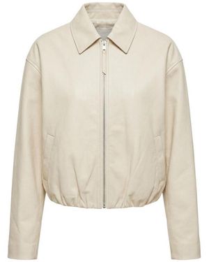 Arma Loua Zip-Up Leather Jacket - Natural