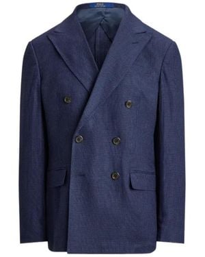 Polo Ralph Lauren Glen Plaid Double-Breasted Blazer - Blue