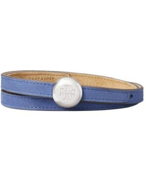 Tory Burch Romy Reversible Suede Belt - Blue