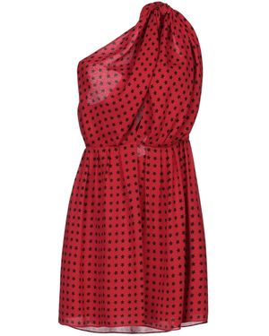 Saint Laurent Two-Tone Sleeveless Dress - Red