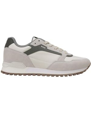 BOSS Suede Panel Trainers - Grey