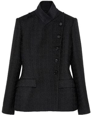 McQueen Light Tweed Single-Breasted Jacket - Black