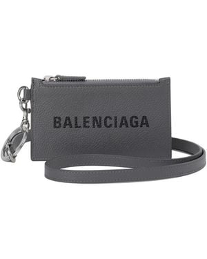 Balenciaga Cash Lanyard-Strap Cardholder - Gray