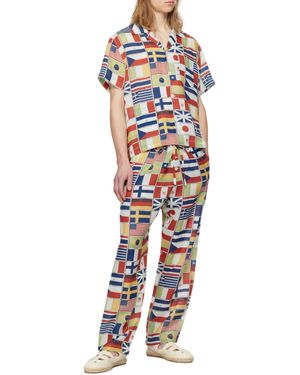 Bode Flag-Print Linen Shirt - Multicolor