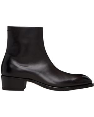 Tom Ford Zip Leather Boots - Black