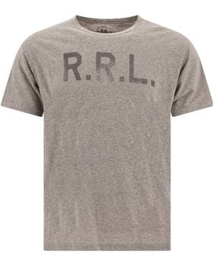 RRL Logo Print Cotton T-Shirt - Grey
