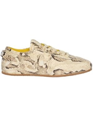 MSGM Snakeskin Lace-Up Sneakers - Natural