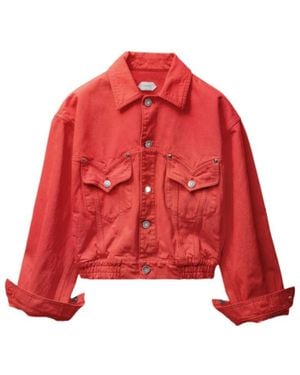 Versace Oversized Denim Jacket - Red