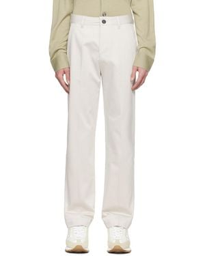 Ami Paris Straight-Leg Cotton Pants - White