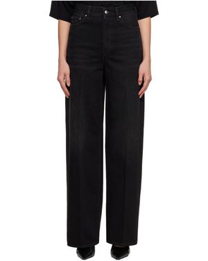 TOTEME Non-Stretch Organic Cotton Wide-Leg Jeans - Black