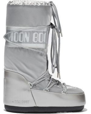 Moon Boot Icon Gloss Flat Boots - Gray