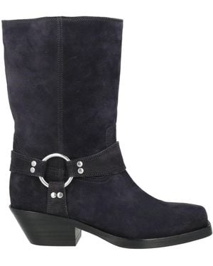 Isabel Marant Square-Toe Block-Heel Denim Ankle Boots - Blue