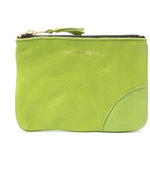 Comme des Garçons Washed Zip-Up Leather Pouch - Green