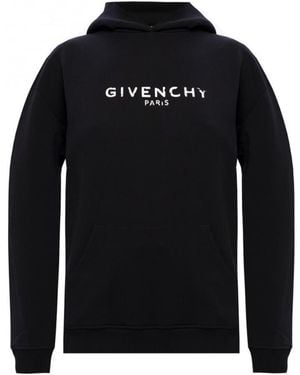 Givenchy Vintage-Effect Logo Oversized Hoodie - Black