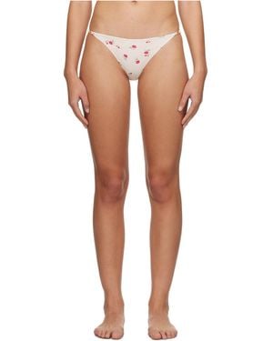 Ganni Floral Bikini Bottoms - White